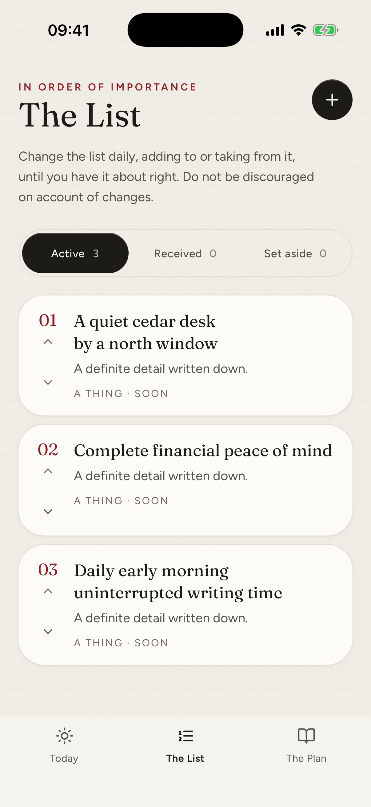 Little Red active desires list